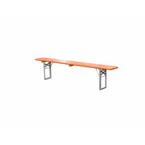 Panca Pieghevole Standard, Noce Verniciato 220x27cm, Struttura Argento - Product Image 1