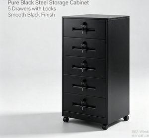 Cassettiera Verticale a 5 Cassetti Bianca e Marrone con Maniglia in Legno, Mobile Contenitore con Ruote e Serrature per Arredamento Ufficio Domestico - Product Image 3