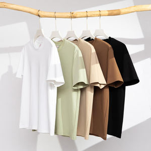 T-shirt décontracté surdimensionné en tricot uni polyester/coton lourd 280g OEM ODM pour hommes et femmes - Product Image 5