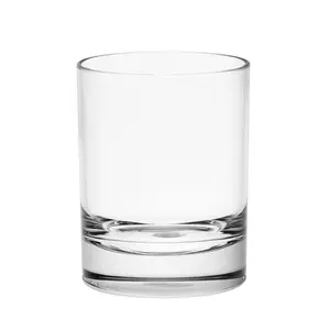 Crystal clear 8oz Plastic rock glass for whiskey