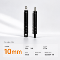 Micro-actuateur linéaire 9 mm OD, course 10 mm, 20 N, 5 V CC, moteur à tige de poussée autobloquant pour serrures intelligentes, équipement médical, bricolage, ventilateurs anti-poussière, bateaux