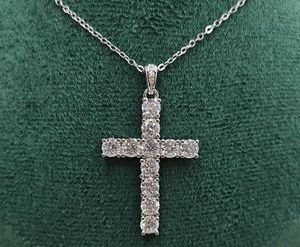 Collar de Plata de Ley 925 con Moissanitas VVS, Diseño de Cruz con Diamantes, Estilo Hip Hop Urbano, para Hombre y Mujer, Unisex - Product Image 6