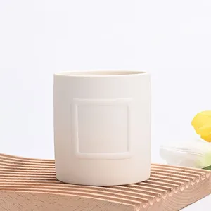 Recipiente Envases Frasco Para Velas 8Oz A granel personalizado mate blanco taza vacía cerámica aroma vela tarro recipiente y cajas de embalaje
