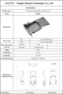 ETL認証済み 1ギャング <span class=keywords><strong>PVC</strong></span>製 オールドワーク 18立方インチ リモデルボックス ジャンクションボックス プラスチック製電気ボックス コンセント/スイッチボックス エンクロージャボックス フリップカバー - Product Image 4