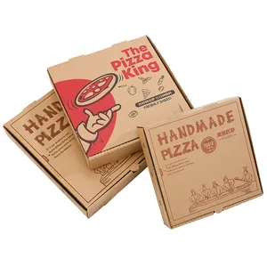 Bán buôn thức ăn nhanh hộp giấy tùy chỉnh in logo hộp bánh Pizza bao bì