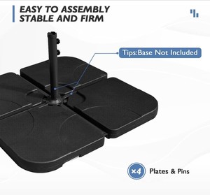 Uplion Plastic Square Offset Umbrella Stand, Water &amp; Sand Filled <strong>Weight</strong> Square Patio Umbrella <strong>Base</strong> <strong>Parasol</strong> <strong>Base</strong> - Product Image 5
