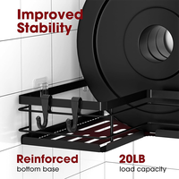 Étagère de douche murale longue et intelligente Oenon de luxe pour salle de bain, support de rangement adhésif pour toilettes