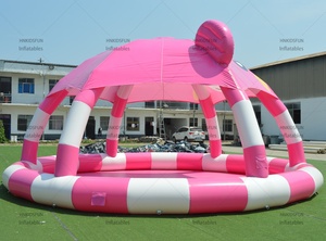 Parque Acuático Inflable Gigante para Exteriores con Temática <span class=keywords><strong>de</strong></span> Oso Rosa, Piscina Inflable Grande con Techo <span class=keywords><strong>de</strong></span> Domo - Product Image 3