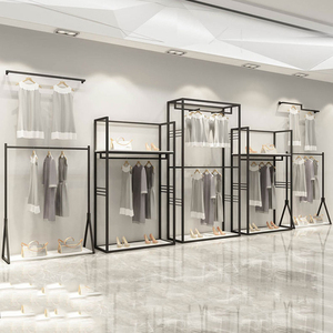 May Mặc Sang Trọng Treo Hanger Đứng Tường Bán Lẻ Kim Loại Treo Quần Áo Hiển Thị Kệ Cho Cửa Hàng - Product Image 1