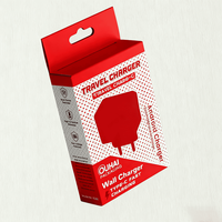 Caja de Embalaje de Papel con Orificio para Colgar, para Accesorios Electrónicos, Caja Plegable para Cargador Rápido de Pared Tipo-C, Productos Impresos en Offset con Imagen