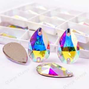 Oleeya Factory Wholesale Teardrop 5A Glass Droplet <b>Crystal</b> AB Sew on Rhinestones for Dresses - Product Image 2