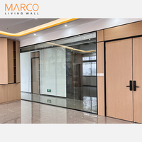 Cloison en verre trempé transparent avec design minimaliste pour bureaux commerciaux, écoles, gymnases et villas - Isolation acoustique 42 dB