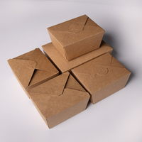 Lot de boîtes alimentaires jetables pliables en kraft pour plats à emporter, boîtes bento avec languettes, personnalisables avec logo OEM, vente en gros, emballage écologique