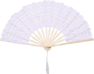 Elegantes Abanicos Plegables de Seda de Bambú Blanco, Arte Popular Ecológico, Regalo de Boda con Diseño Floral Grabado Personalizado - Product Image 1