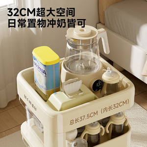 Chariot de rangement pour bébé Uforu à 4 niveaux avec roulettes pour l'organisation des couches et des préparations pour nourrissons - Product Image 5