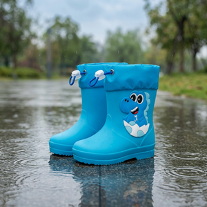 Bottes de pluie pour enfants, dessin animé, bébé, antidérapantes, avec sangle, imperméables, dessus en PVC, semelle extérieure en caoutchouc, légères, unisexes, été, hiver - Product Image 3