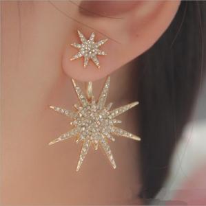 Rhinestone Stars Ear Jackets <strong>Earrings</strong> for Women and Girls,Studs Chic Fashion Crystal Star <strong>Front</strong> <strong>Back</strong> Stud <strong>Earring</strong> Set - Product Image 1