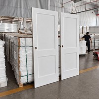 Porte intérieure américaine standard 30x80 po, 2 panneaux, blanche apprêtée, à âme creuse, style Shaker, en MDF, pour chambre à coucher