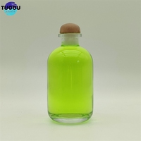 En Stock, vente en gros, 350ml, jus givré clair, boisson, Vodka, Whisky, rame, petite bouteille de vin en verre avec couvercle en bois en forme de champignon