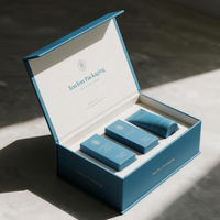 Boîte magnétique personnalisée et boîte cadeau blanc ivoire pour ensemble de soins de la peau et emballage de luxe avec impression dorée mate