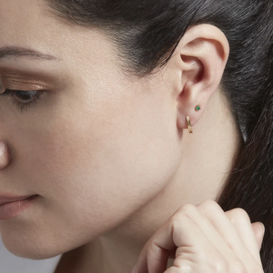 Mini orejas de piedra natural personalizadas, Plata de Ley 925, cristal de Rubí, Topacio Azul, pendientes de Esmeraldas, joyería gruesa para mujer - Product Image 5