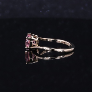 Anillo solitario Stasgem de oro amarillo de 10K con piedras preciosas ovaladas de laboratorio de 6*8mm - Product Image 3