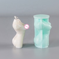 Moule à bougie en silicone transparent blanc écologique en forme de buste féminin, pour artisanat artistique, moule 3D pour cire