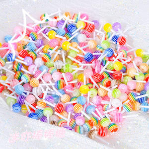 Nuevas y Lindas Figuritas de Resina de Piruletas Mixtas, Cabujones de Base Plana para Manualidades, Adornos para Joyería y Accesorios para el Cabello - Product Image 6