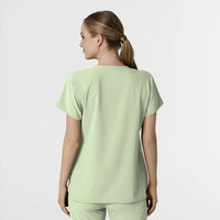 Tenue médicale personnalisée OEM pour femme : Blouse extensible à col en V et pantalon évasé taille haute – Idéale pour infirmières hospitalières