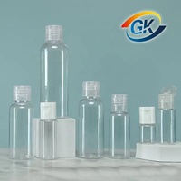Bouteille en plastique transparente PET vide avec bouchon à clapet, 30 ml, 50 ml, 100 ml, 120 ml, 200 ml, 250 ml