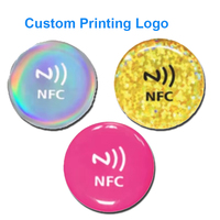 LOGO personnalisé 13.56MHz médias sociaux nfc étiquette époxy code QR étiquette de téléphone porte-clés MINI pièce étanche Rfid nfc étiquettes autocollant
