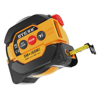 Mètre à ruban laser numérique électrique 3-en-1 BTE Premium, construction en caoutchouc noir souple avec écran LCD, commutateur métrique/imperial