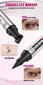2 in 1 Best <b>Black</b> Waterproof Liquid Eyeliner Pencil Long Lasting Smooth Rotating <b>Winged</b> Holographic Eyeliner Stamp Private Label - Product Image 4