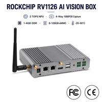Boîtier informatique IA RV1126 2 TOPS NPU Quad Cortex A7 Edge AI pour la surveillance intelligente du trafic, 4 canaux 1080P30, double Ethernet, 4G LTE, WiFi 6E
