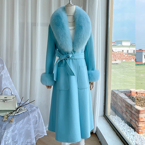 <span class=keywords><strong>Manteau</strong></span> en Cachemire Laine Double Face ZDFURS* pour <span class=keywords><strong>Femme</strong></span>, <span class=keywords><strong>Manteau</strong></span> Hiver en Laine Double Face avec Col en Fourrure de Renard, <span class=keywords><strong>Manteau</strong></span> de Fourrure <span class=keywords><strong>Mi</strong></span>-<span class=keywords><strong>Long</strong></span> - Product Image 2