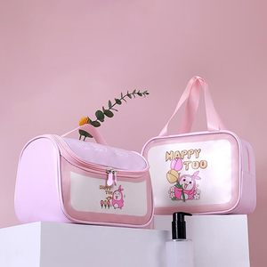 Custom logo Wholesale <b>Travel</b> Waterproof Happy Too Cosmetic <b>Bag</b> Pu Pvc Hanging <b>clear</b> Washbag with Visible Window - Product Image 1
