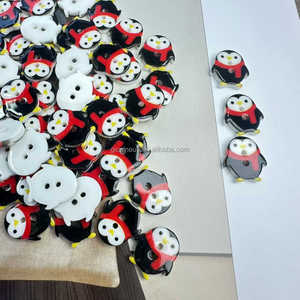 Phim Hoạt Hình Ưa Thích Nút Dễ Thương 2-Lỗ Nhựa Nhựa Động Vật Nút Gấu Trúc Ếch Con Chuồn Chuồn Chim Cánh Cụt Hình Dạng Cho Trẻ Em - Product Image 2