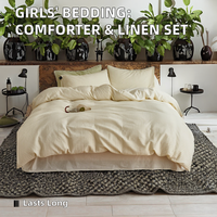 Modernes Gewebtes Satin-Bettbezug-Set für Mädchen - 300 Fadenzahl Ganzjahres-Bettwäsche