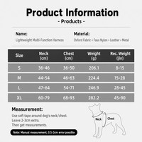 Harnais pour chien de grande taille Oxford respirant et tendance, anti-traction, anti-rupture, avec traceur GPS et gilet anti-perte, avec laisse, pour l'extérieur