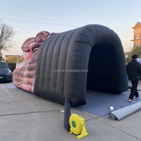 Tunnel gonflable en forme de bouche de dinosaure, tunnel d'entrée en forme de mâchoire de T-Rex pour carnaval, fête d'Halloween, événement, publicité extérieure, décoration