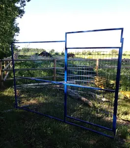 Cancello per uomo oscillante con recinzione temporanea di 7 piedi x 10 piedi sul cantiere 4 'ampio cancello a piedi facile da attraversare