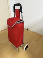 Chariot de courses pliable portable en tissu Oxford, chariot de supermarché à un seul niveau, sac de rangement alimentaire, type autoportant
