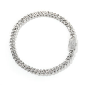 UWIN Hip Hop 6mm gelang rantai Kuba tipis dengan kotak gesper 5A CZ Iced Out gadis wanita gelang Kuba - Product Image 2