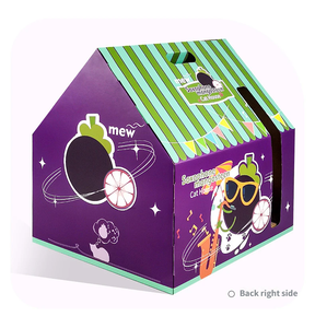 Fabrieksgroothandel op maat bedrukte papieren golfkartonnen slijtvaste, niet-afbladderende kattenhuis met logo voor alle seizoenen - Product Image 6