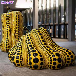 Résine de galvanoplastie végétale créative personnalisée artisanat décoration de la maison en gros sculpture de <span class=keywords><strong>graffiti</strong></span> de citrouille de jardin en fibre de verre - Product Image 4