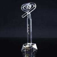Nouveau design 3D Blank Top Star Golf Prix exclusif Honor Crystal Glass Cup Trophy for Souvenir