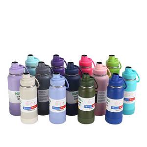 Bouteilles d'eau isothermes en acier inoxydable 1000ml 800ml 600ml avec affichage de la température, base en silicone, anti-fuite latérale - Product Image 1