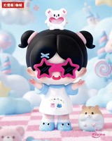 En stock, authentique, grande et magnifique figurine artistique en résine et peluche, série mondiale Tide Play Piupu Ben Me, boîte mystère, personnage de dessin animé féerique et amoureux.