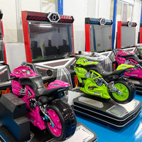 Machine de jeu vidéo d'arcade à monnayeur avec écran HD de 42 pouces, simulateur de moto à deux joueurs et capteur de mouvement pour le divertissement des enfants