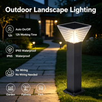 Lampadaire solaire à LED bicolore IP65 DC 5W ROHS avec photocellule en aluminium et PC pour la décoration des allées de jardin et de pelouse
